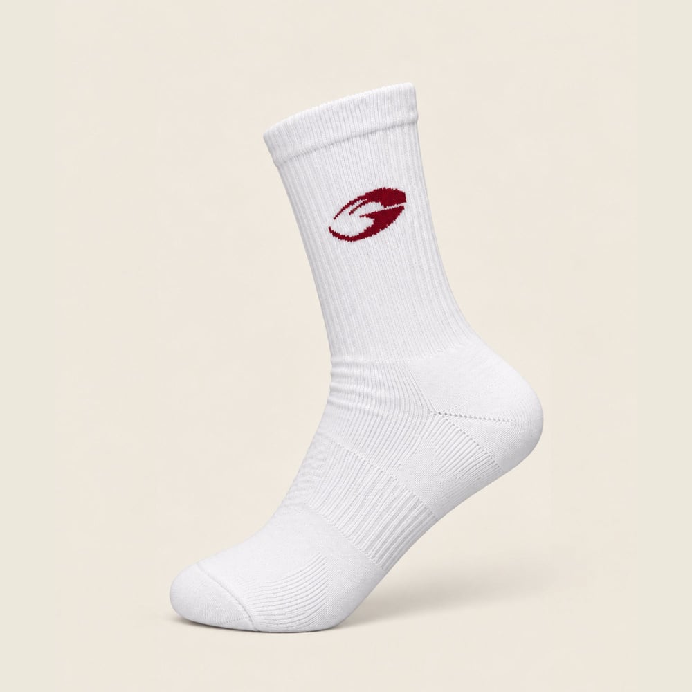 GASP Crew Socks 1-p White/red